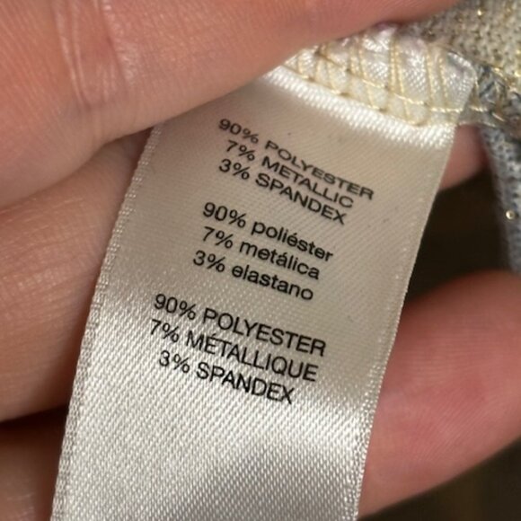 Chico's Sweater Women's Size Large Paisley Floral Asymmetrical Glitter Chicos 2 - Picture 4 of 4